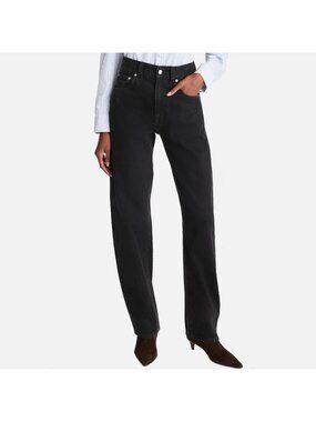 Madewell The Balloon Jean Barrel Leg High Rise Black Frost Size 23 X 29 NWT